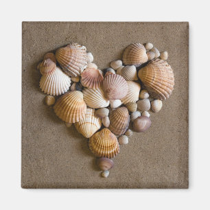 Aimant Coeur de Valentine fait avec des coquilles