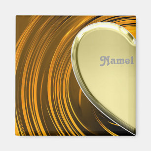 Aimant Coeur demi doré Lover1