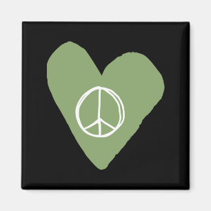 Aimant Coeur des signes de paix