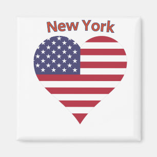 Aimant Coeur du drapeau américain de New York