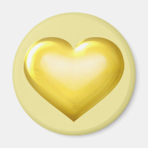 Aimant Coeur en verre or