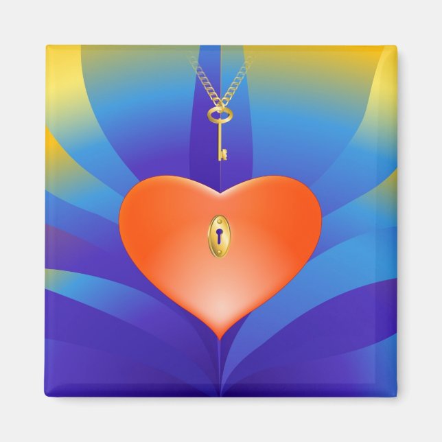 Aimant Coeur et clé (Devant)