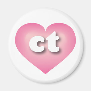Aimant Coeur fondu rose Connecticut - J'aime