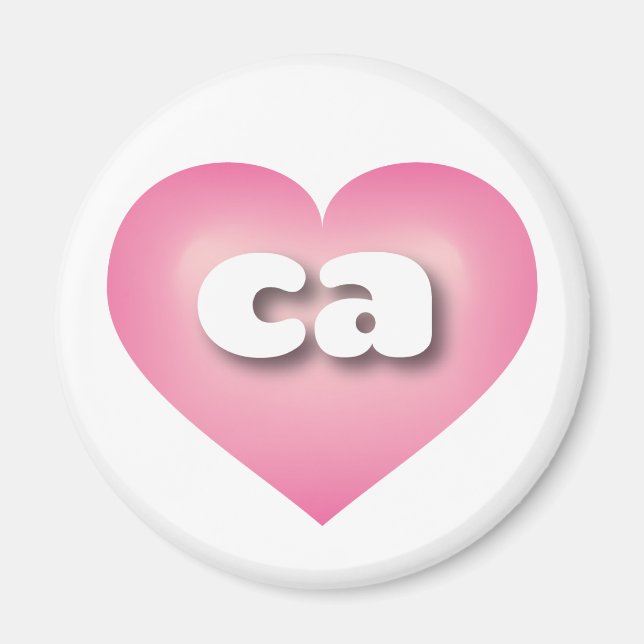 Aimant Coeur fondu rose de Californie - I love ca (Devant)