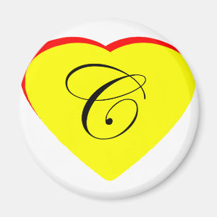 Aimant Coeur jaune rouge C Faire-part de mariage Le MUSÉE