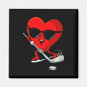 Aimant Coeur Jouer Hockey sur glace Cute Valentines Jour 