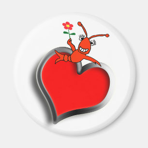 Aimant Coeur mignon d'écrevisses/homard