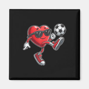 Aimant Coeur mignon Jouer Soccer Valentines Jour Soccer B