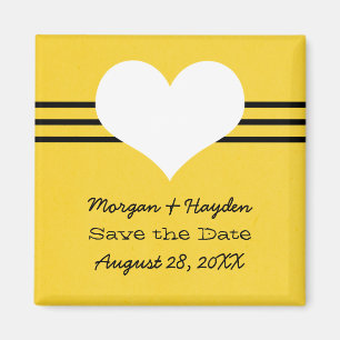 Aimant Coeur moderne Enregistrer l'aimant de date, Jaune