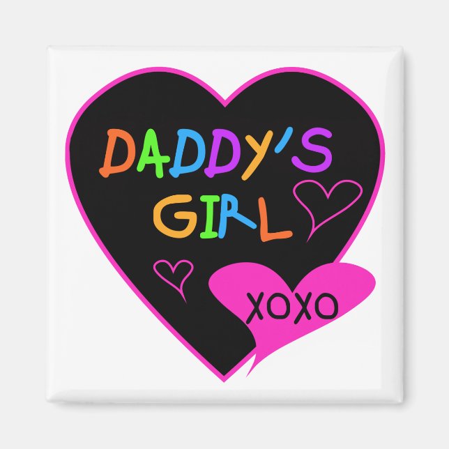 Aimant Coeur papa's Girl T Shirts and Gifts (Devant)