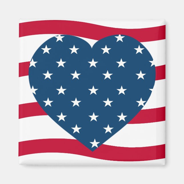 Aimant coeur patriotique (Devant)