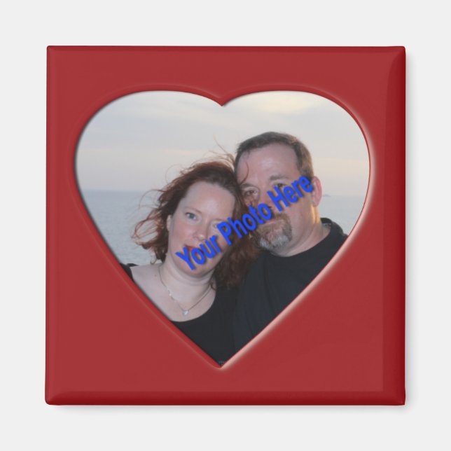 Aimant Coeur photo personnalisé en forme (Devant)
