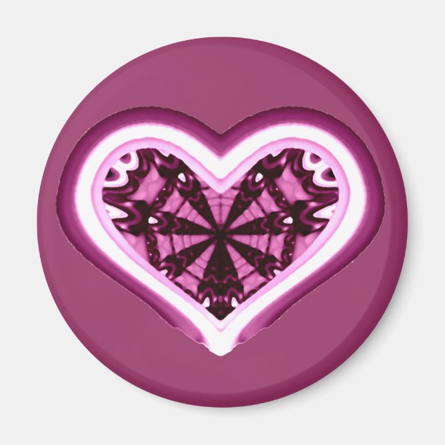 Aimant Coeur psychédélique (Devant)