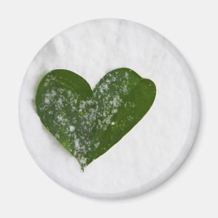 Aimant Coeur romantique de neige de l'hiver de la nature