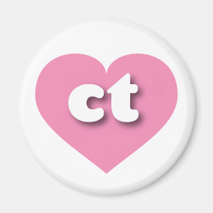 Aimant Coeur rose Connecticut - J'aime ct