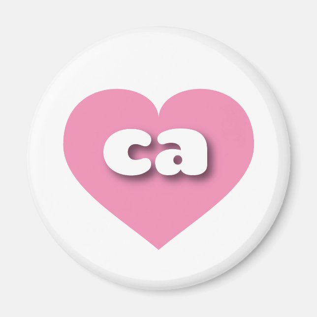 Aimant Coeur rose de Californie - J'aime ca (Devant)