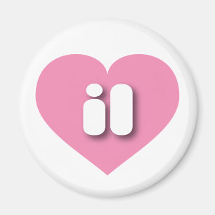 Aimant Coeur rose de l'Illinois - I love il