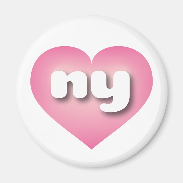 Aimant Coeur rose de New York - J'aime (Devant)