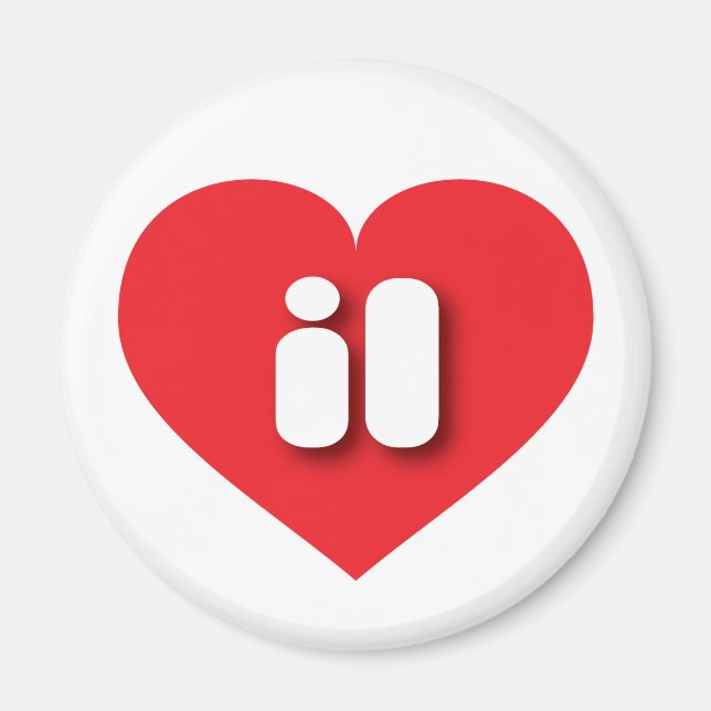 Aimant Coeur rouge de l'Illinois - I love il (Devant)