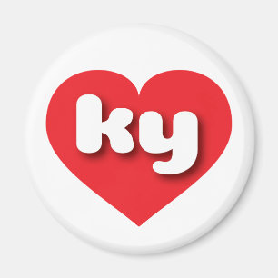Aimant Coeur rouge du Kentucky - J'aime ky