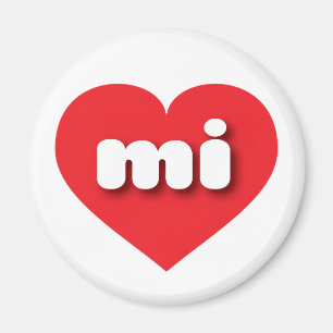 Aimant Coeur rouge du Michigan - J'aime mi