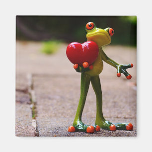 Aimant Coeur rouge grenouille