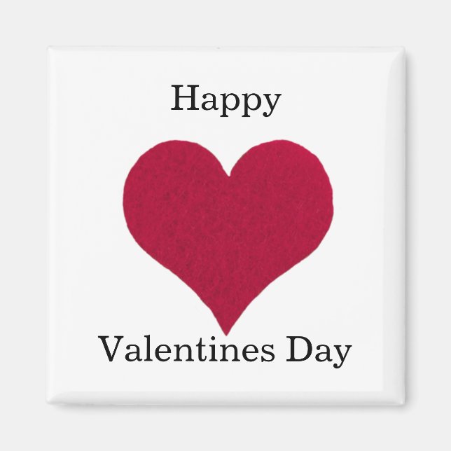 Aimant Coeur rouge Joyeux jour des Valentines (Devant)