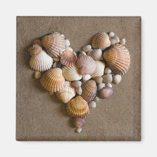 Aimant Coeur Saint Valentin fait avec des coquilles