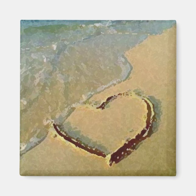 Aimant Coeur salé dans l'aimant de sable (Devant)