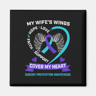 Aimant Cœur Sarcelle Violet Je Manque Ma Femme Sensibilis