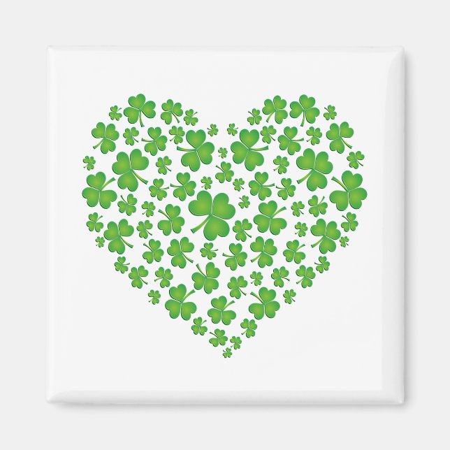 Aimant Coeur Shamrock vert (Devant)