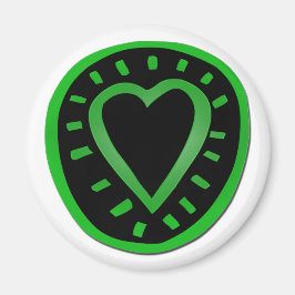 Aimant Coeur vert et noir -1-