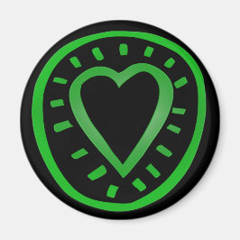 Aimant Coeur vert et noir -2-