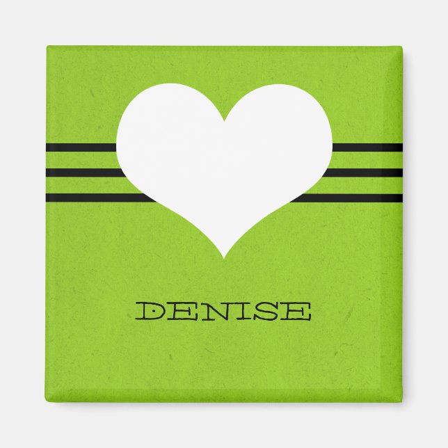 Aimant Coeur Vert Moderne (Devant)