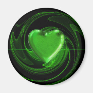 Aimant Coeur vert sur spirale