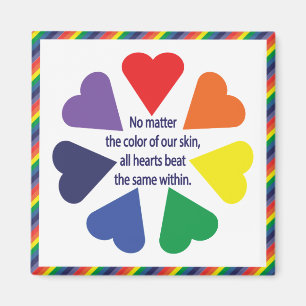 Aimant Coeurs arc-en-ciel