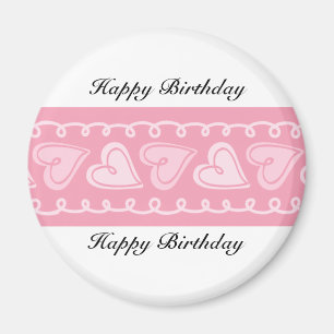 Aimant Coeurs d'amour de joyeux anniversaire