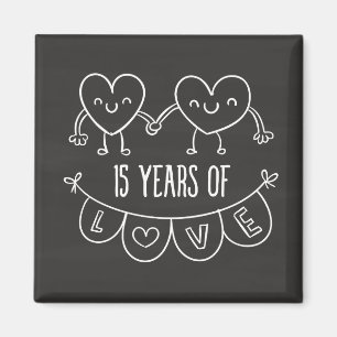 Aimant Coeurs de calèche-cadeaux du 15e anniversaire