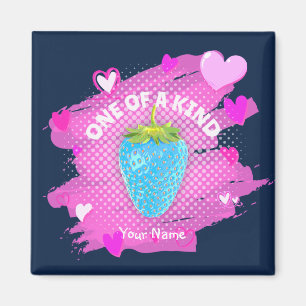 Aimant Coeurs De Fraise Bleu Cute Un D'Un Rose Gentil