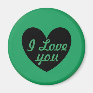 Aimant Coeurs de polka noir sur Kelly green