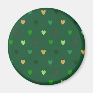 Aimant Coeurs de Polka sur vert de forêt