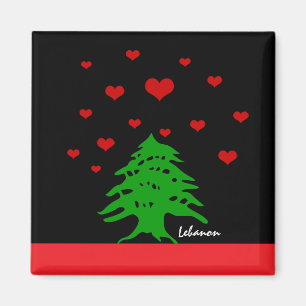 Aimant Coeurs du Liban & drapeau libanais mode / Amour