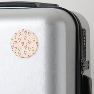 Aimant Coeurs mignons et étoiles motif sur rose