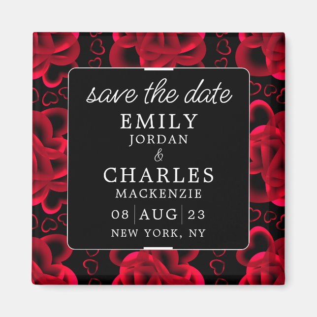 Aimant Coeurs Un Mariage Élégant (Devant)