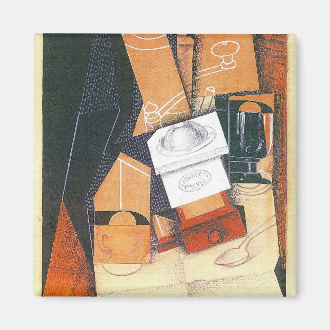 Aimant Coffee Grinder de Juan Gris, Cubism Art Vintage (Devant)