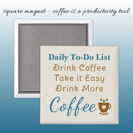 Aimant Coffee lovers to do list brown blue