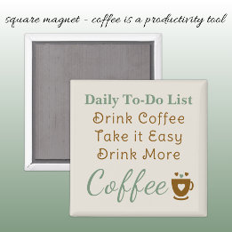 Aimant Coffee lovers to do list brown green