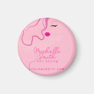 Aimant Coiffure moderne minimaliste rose style cheveux on