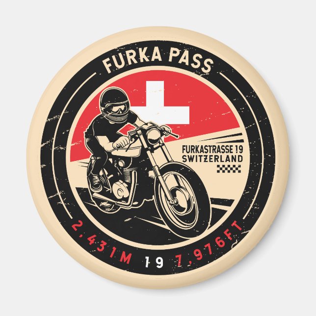Aimant Col Furka | Suisse | Motorcycle (Devant)