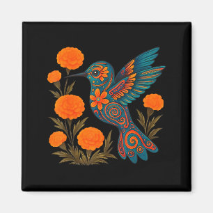Aimant Colibri Alebrije Fleur Art Populaire Mexicain Oise
